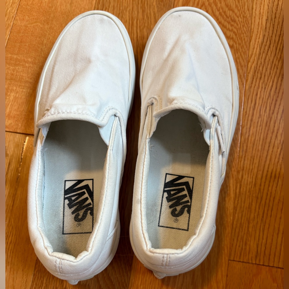 Vans White Slip-On Sneakers